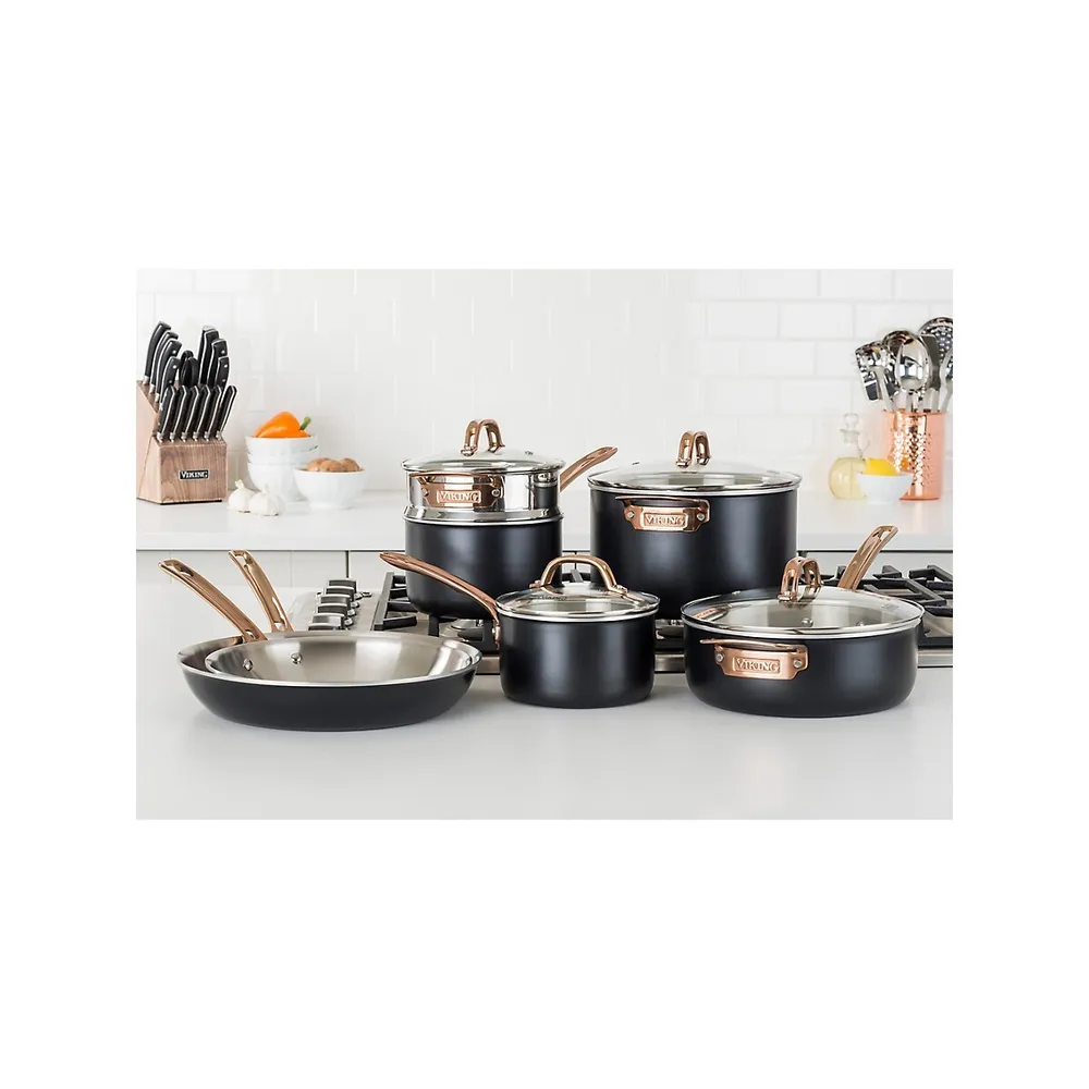 11-Piece 3-Ply Stainless Steel & Aluminum Cookware Set