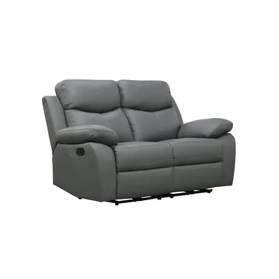 Aveon 62" Pillow Top Arm Reclining Loveseat In Leather Match - Available In 2 Colours