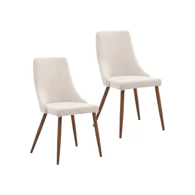 2-Piece Mid-Century Upholstered Side Chair Set