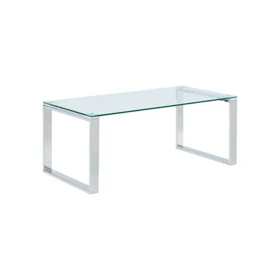 Modern Chrome & Glass Coffee Table
