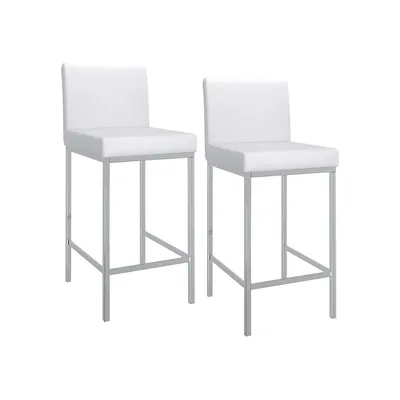 Modern 2-Piece Faux Leather Counter Stool Set