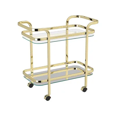 Contemporary 2-Tier Bar Cart
