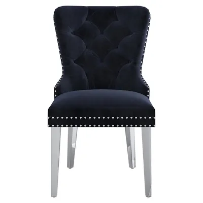 2-Piece Modern Velvet Side Chair Set