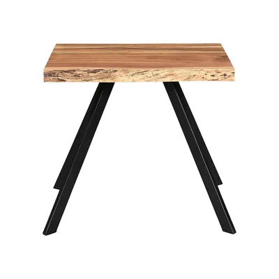Rustic Industrial Solid Wood Accent Stool