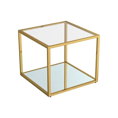 Table basse contemporaine en verre cubique