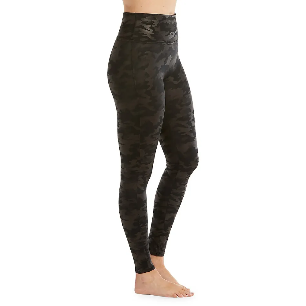 Faux Leather Camo Leggings