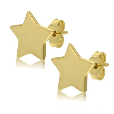 10kt Star Yellow Gold Stud Earrings