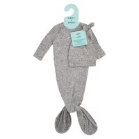 Ensemble chapeau et chemise de nuit nouée en tricot pour bébé