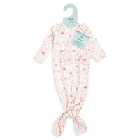 Baby's Comfort Knit Knotted Gown & Hat Set