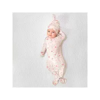 Baby's Comfort Knit Knotted Gown & Hat Set