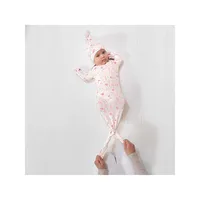 Ensemble chapeau et chemise de nuit nouée en tricot confortable pour bébé