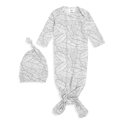 Baby's Zebra Plant 2-Piece Cotton Gown & Hat Set