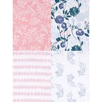 Ensemble de quatre couvertures à emmailloter en coton Flowers Bloom