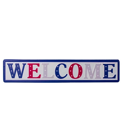 18" Metal Patriotic "welcome" Sign With Stars Wall Decor