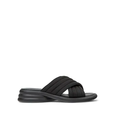 Spiro Quilted Cross-Strap Slide Sandals