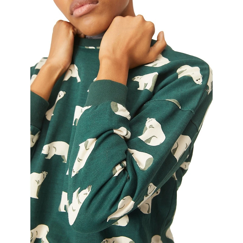 Loose Fit Polar Print Sweatshirt