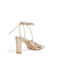 Bellini Metallic Leather Wrap Dress Sandals