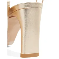 Bellini Metallic Leather Wrap Dress Sandals