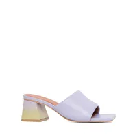 Dégradé-Heel Leather Slide Sandals
