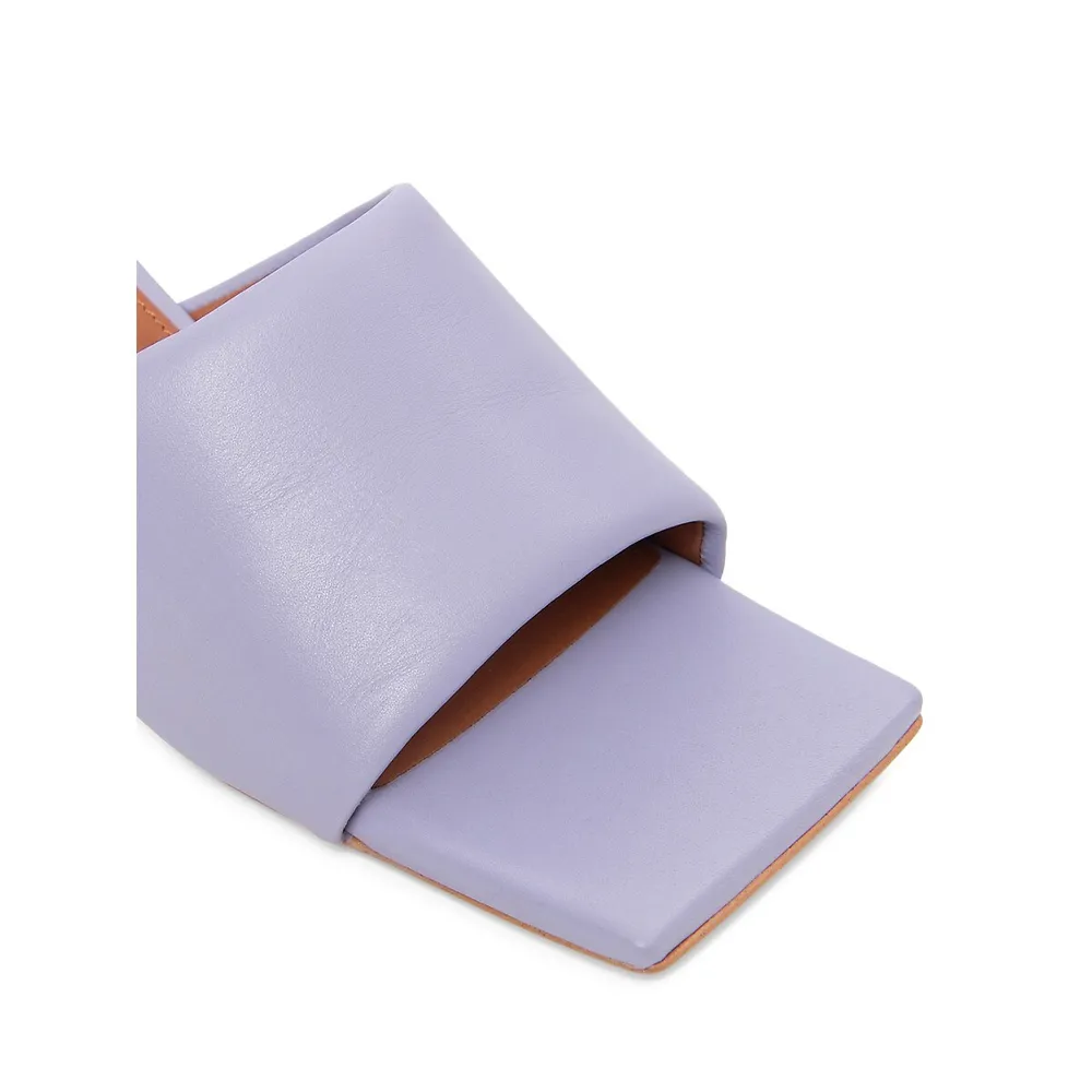 Dégradé-Heel Leather Slide Sandals