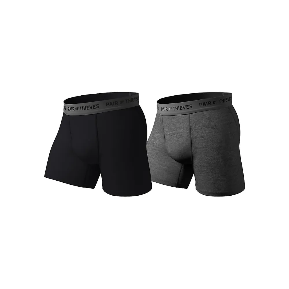 Pair Of Thieves Men's Super Fit 2-pack Solid Boxer Briefs, Men's Underwear