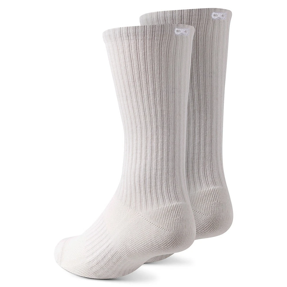 Unisex Black Out White 3-Pair Cushion Ribbed Crew Socks Pack