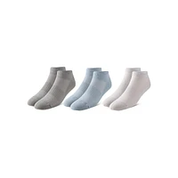 Unisex Black Out White 3-Pair Cushion Low-Cut Socks Pack