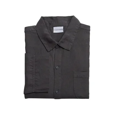 Linen Loungwear Button-Down Shirt