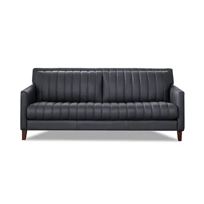 Ennis 84 In. Sueded Leather Sofa