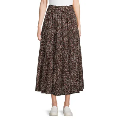 Daydream Floral Tiered Midi Skirt