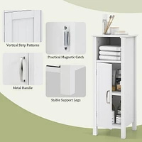 Bathroom Floor Storage Cabinet Free Standing W/ Single Door Adjustable Shelf
