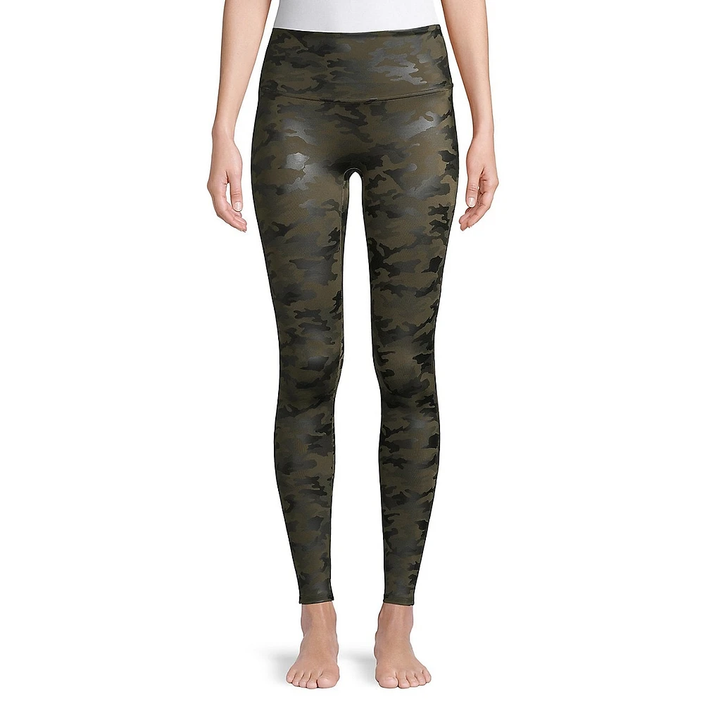 Faux Leather Camo Leggings