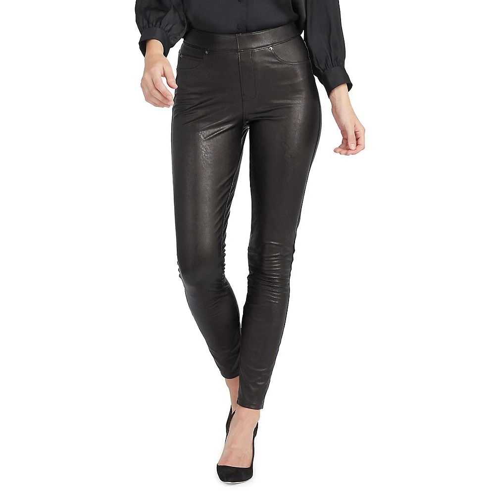 Spanx Leather-Like Skinny Ankle Pants