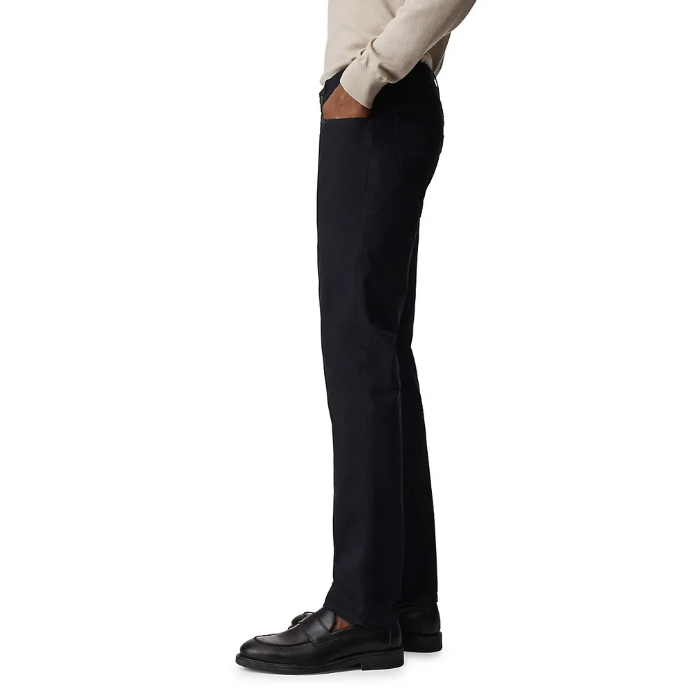 PISA Slim-Fit Denim-Effect Serge Trousers