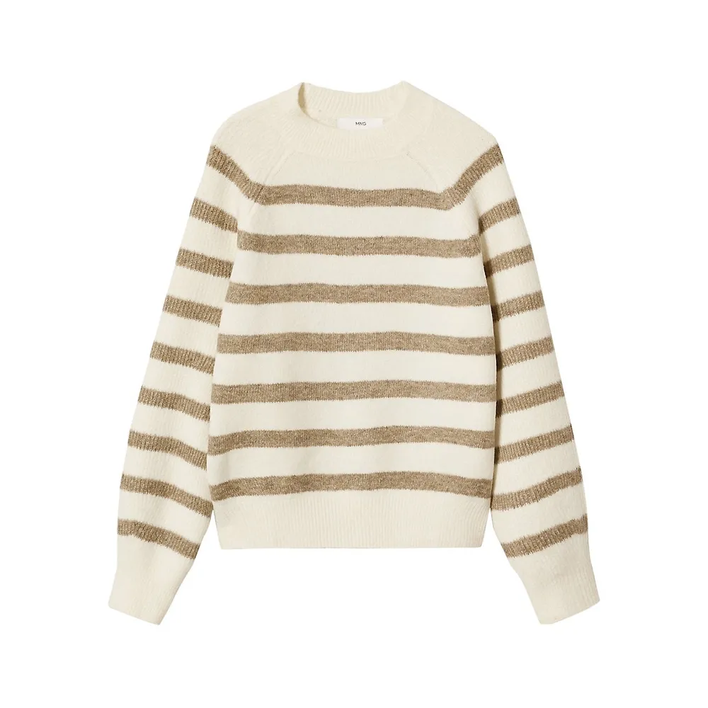 Stripe Raglan-Sleeve Sweater