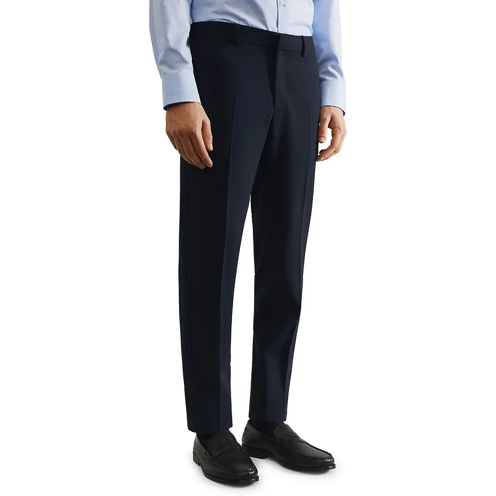 Buy Men Olive Textured Super Slim Fit Trousers Online - 414485 | Peter  England