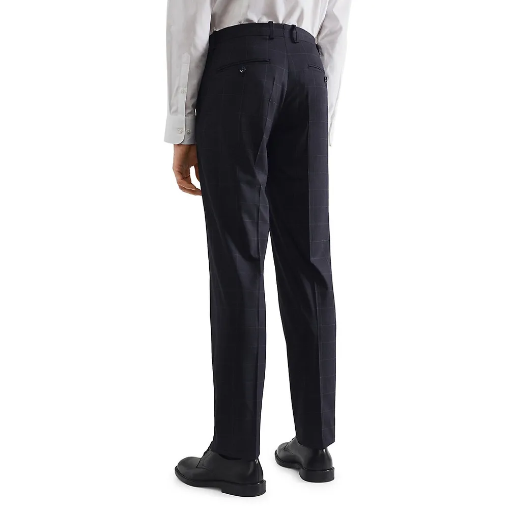 Brasilia Slim-Fit Windowpane Check Suit Trousers