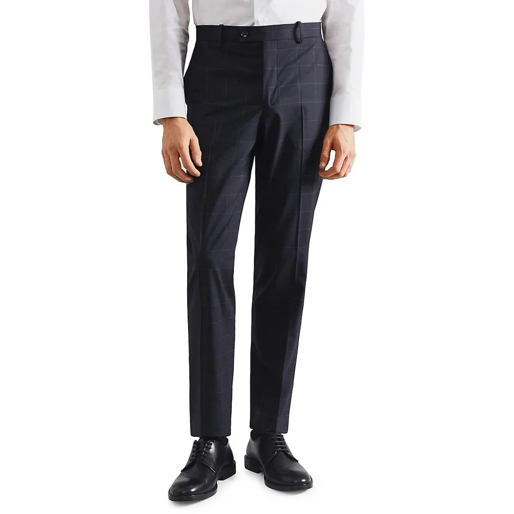 Buy Mens Grey Prince of Wales Suit Trouser Tailorman Custom Made Ready To  Wear Trousers