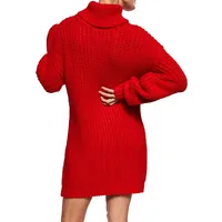 Knit Drop-Shoulder Turtleneck Sweater