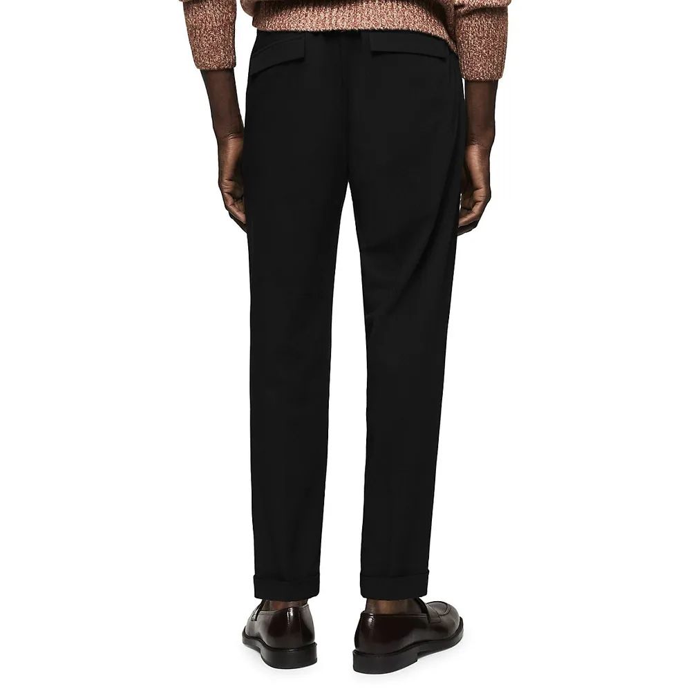 Buy Textured Slim Fit Pleated Trousers Online at Best Prices in India   JioMart