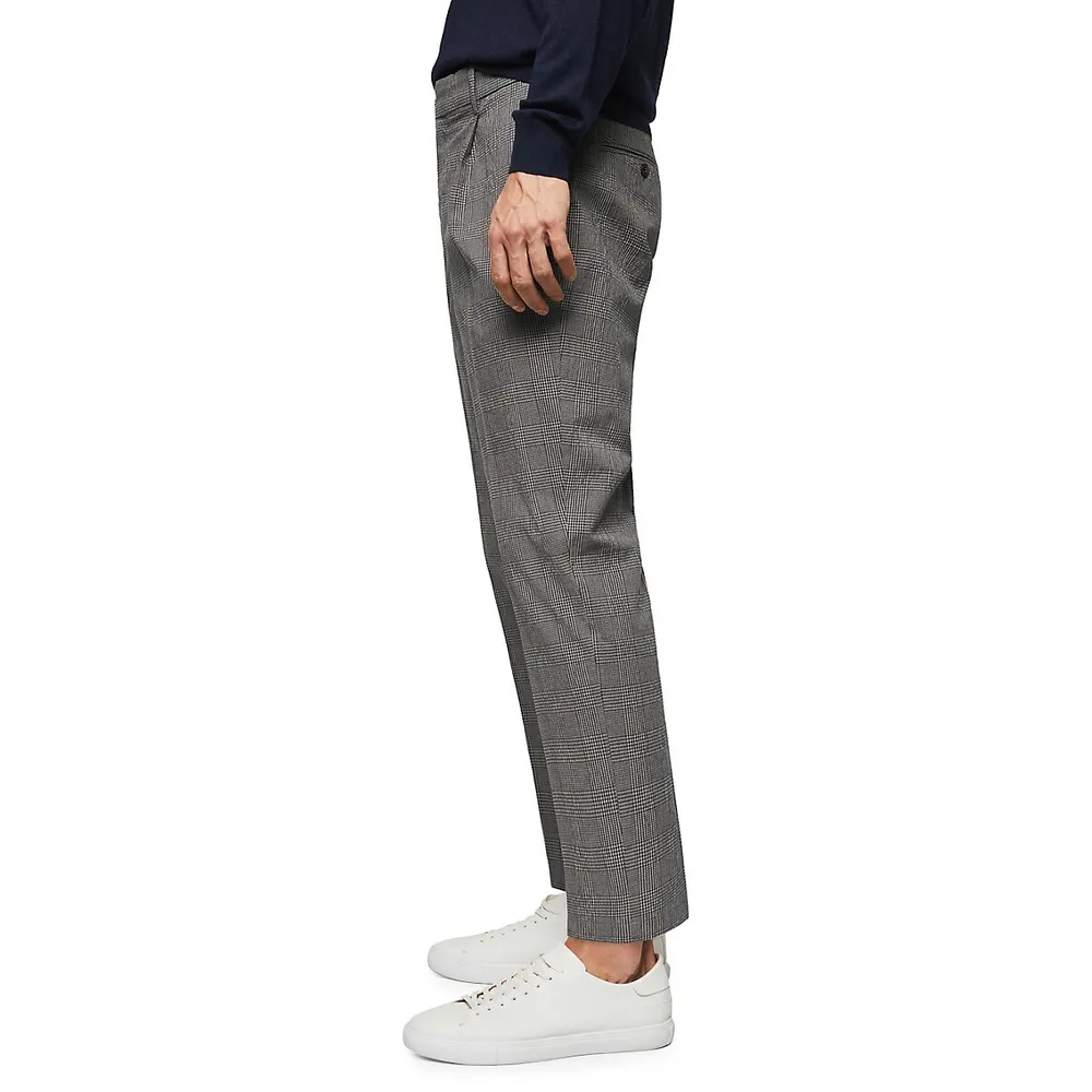 Check Pleated Trousers