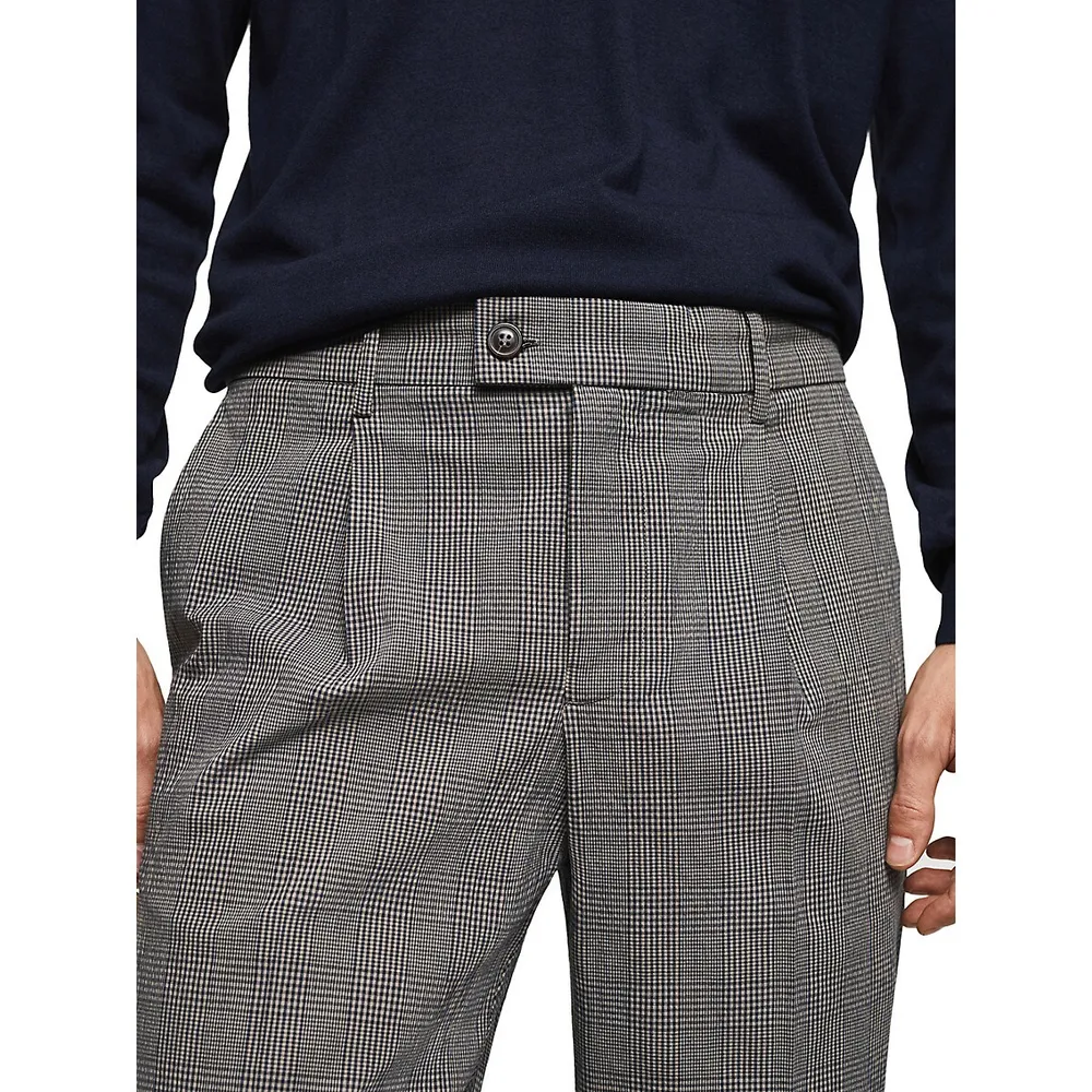 Check Pleated Trousers