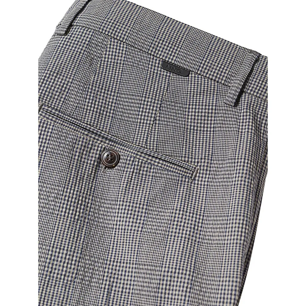 Check Pleated Trousers