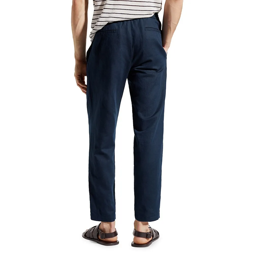 Romelino Slim-Fit Drawstring Linen Pants