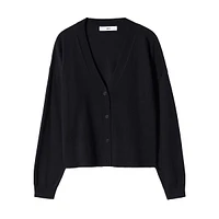 ​​Drop-Shoulder Fine-Knit Cardigan