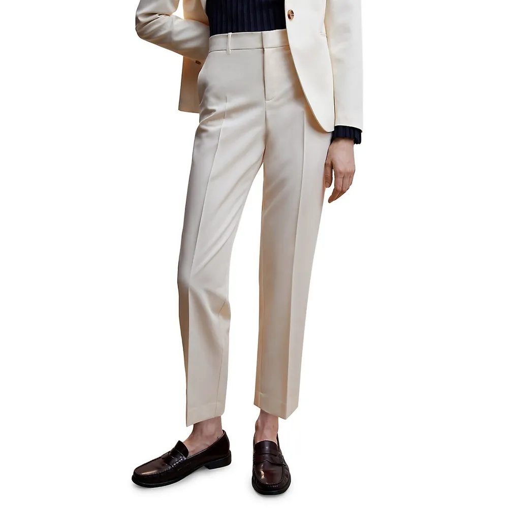 Regular Cropped Suit Pants Beige  NAKD