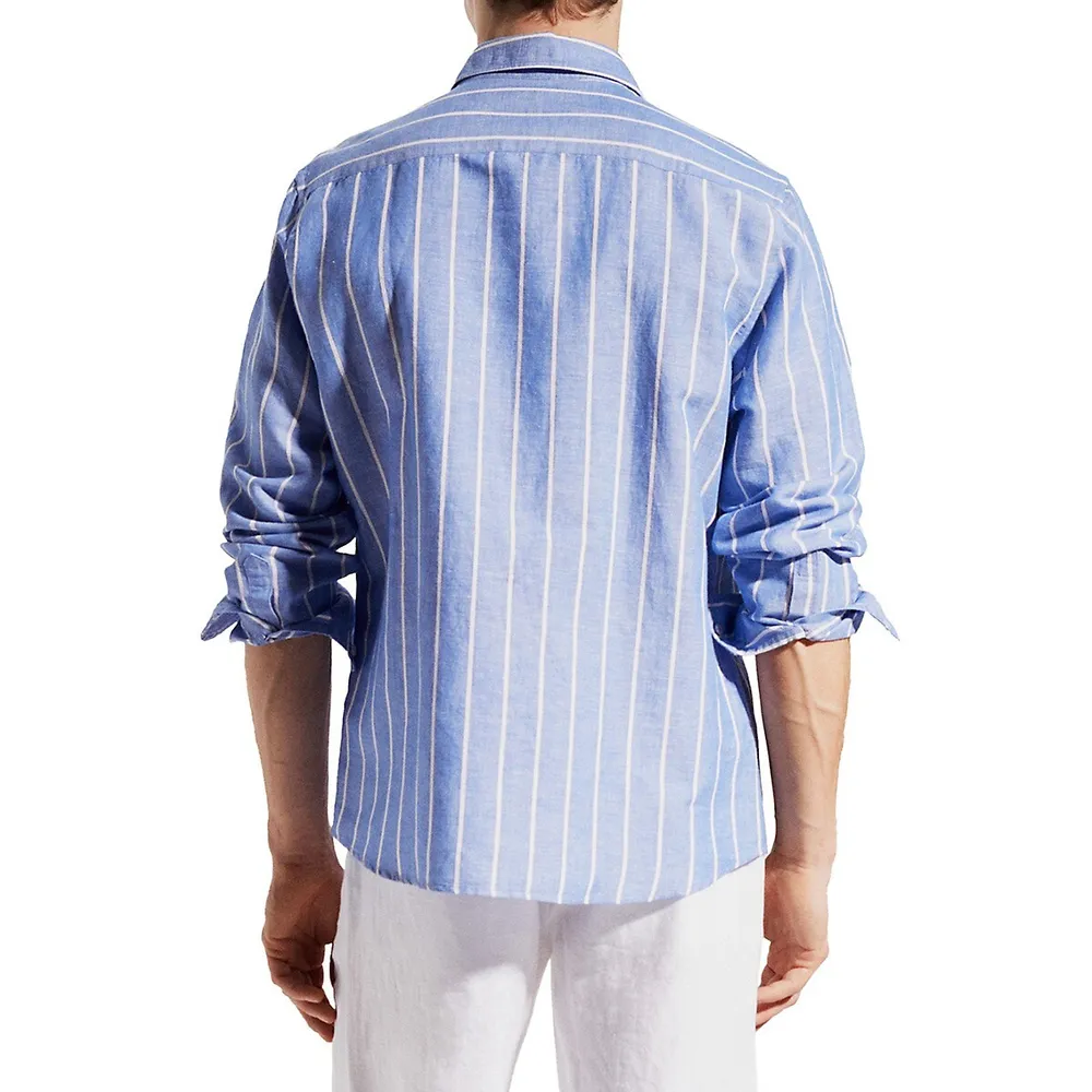 Linen & Cotton Striped Shirt