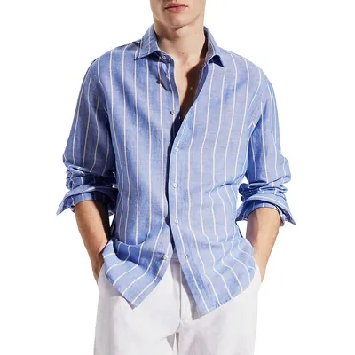 Linen & Cotton Striped Shirt