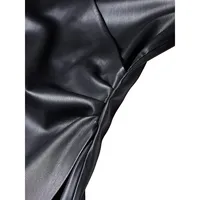 Amarena Faux-Leather Wrap-Style Mini Dress