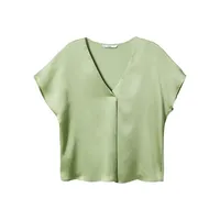 Satin V-Neck T-Shirt